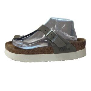 Papillio By Birkenstock Sandals Gizeh Chunky Dove Gray Nubuck Size 39 / Womens 8